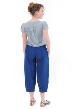 Pantacourt Bouffant Gris Rayé Fred Sabatier - Taille 50 - Polyamide - Occasion Bon état