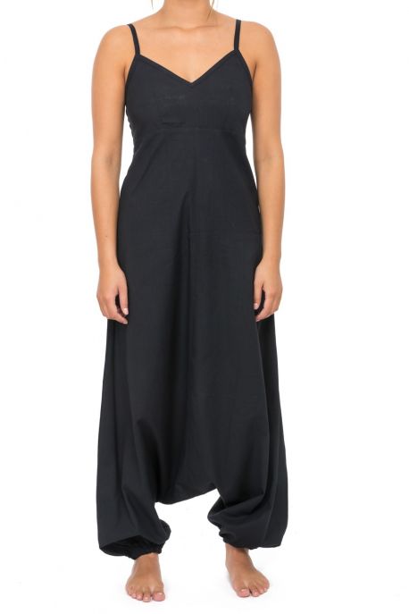 Combi sarouel femme ethnique imprime python noir gris