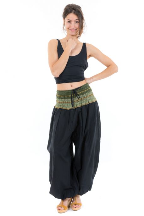 Pantalon sarouel indian chic sari kaki face