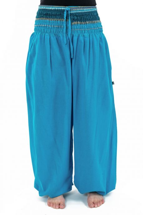 Pantalon sarouel baba cool chic turquoise sari brillant Manha