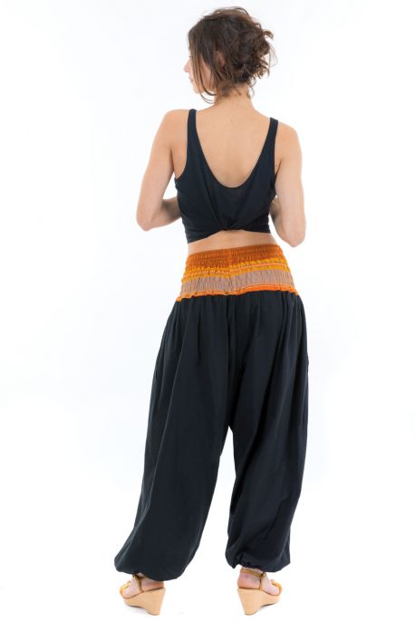Pantalon sarouel indian chic sari orange personnalisable