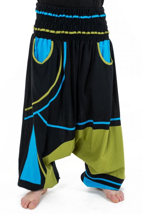Sarouel elastique grande taille mixte noir bleu vert Neonew