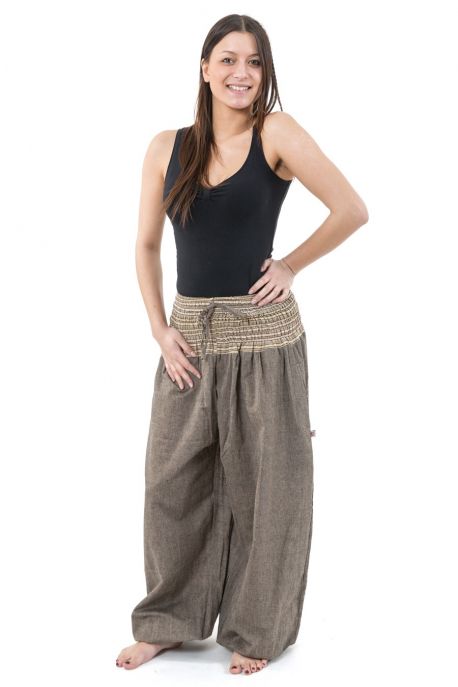 Pantalon sarouel grande taille mixte natural chanvre chine