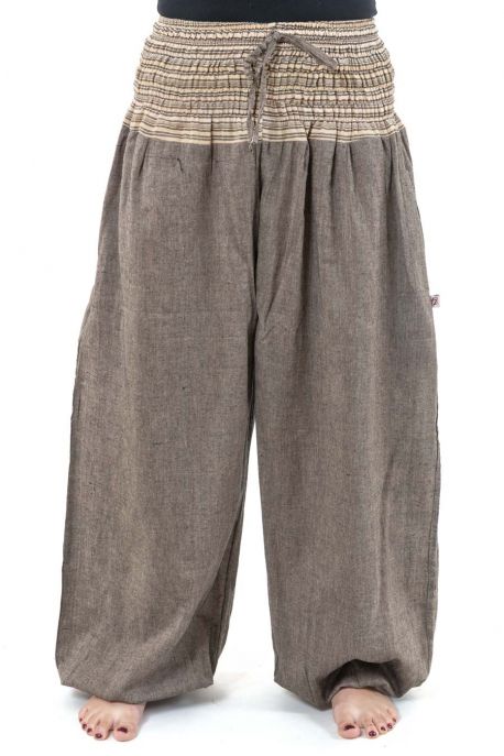 Pantalon sarouel grande taille mixte natural chanvre chine