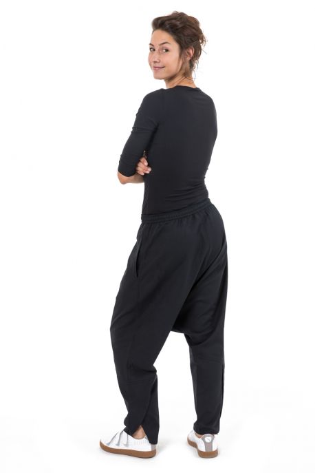 Sarouel long noir uni Pramukha