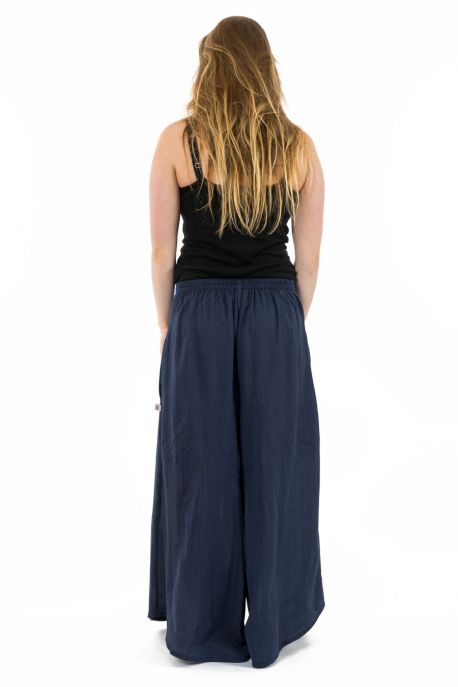 Pantalon ethnique leger navy blue chine et rayures Nausika