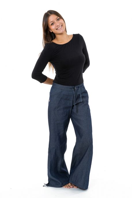 Pantalon blue jean hybride femme homme street chic Nila