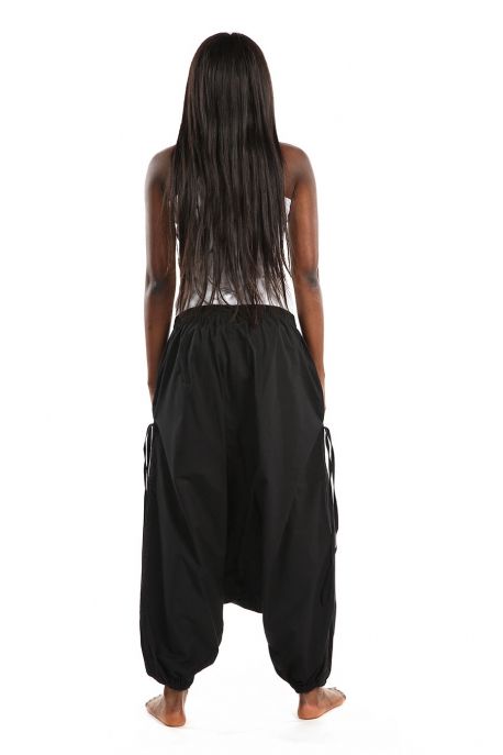 Sarouel femme homme printemps ete basic ethnic noir personnalisable