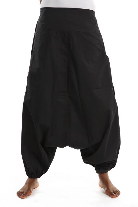 Sarouel femme homme printemps ete basic ethnic noir personnalisable