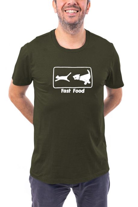 T-shirt humoristique homme manches courtes Fast food