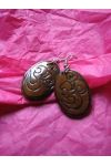 BO7022 Boucle d oreille os de buffle nepalais ohm ovale marron