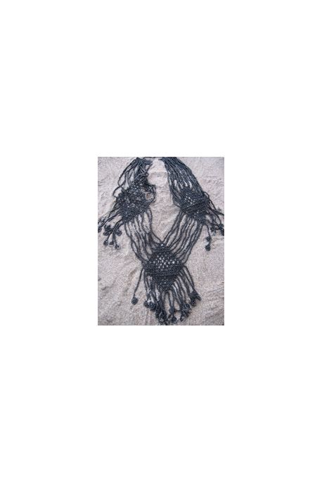 CO210 collier parrure 3 losanges perles de verre