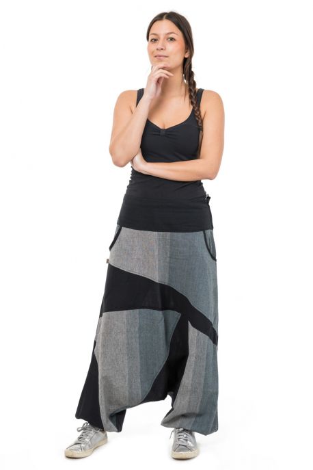 Sarouel En Coton Khadar Graphique Ethnique Tapanga - Taille S à XXXL, Couleurs Chinées, Coupe Confortable Et Originale